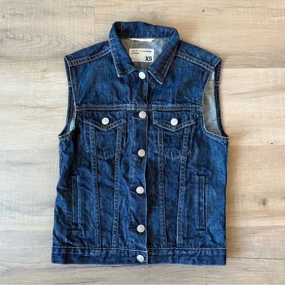 Rag & Bone blue denim jean vest top - XS - Picture 4 of 5